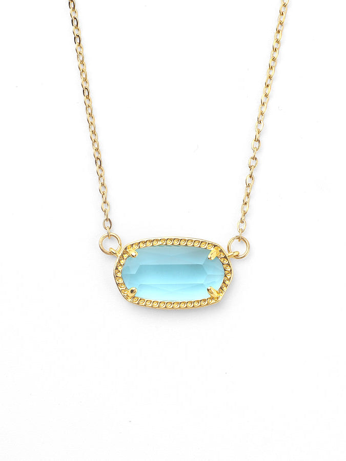 Oval Birthstone Pendant Necklace