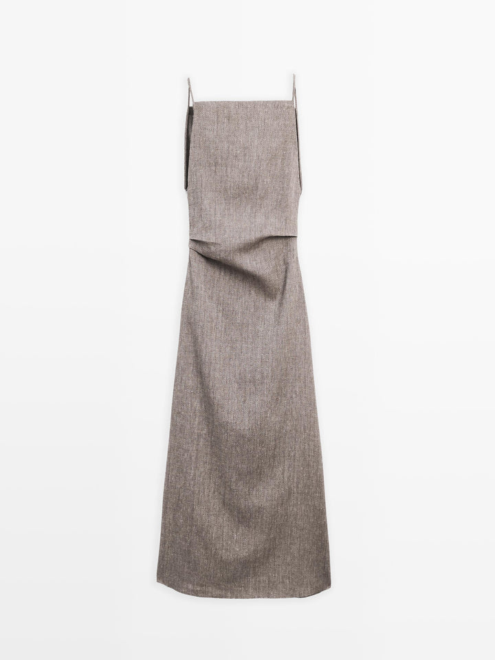 Flowy Square Neck Midi Dress