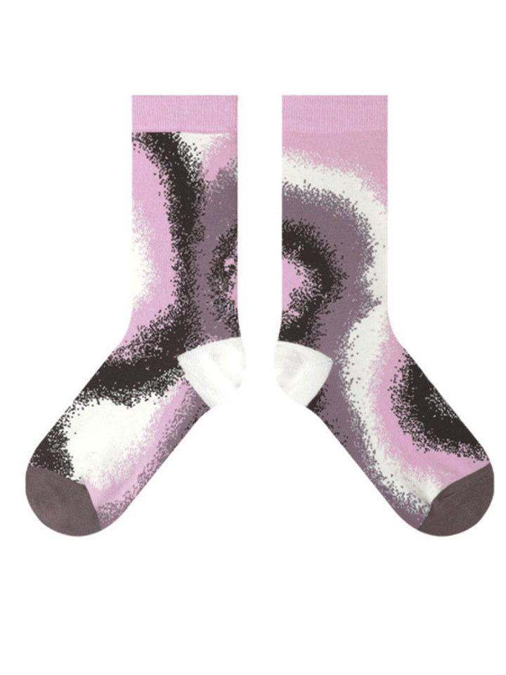 Chaussettes en coton à thème dégradé coloré