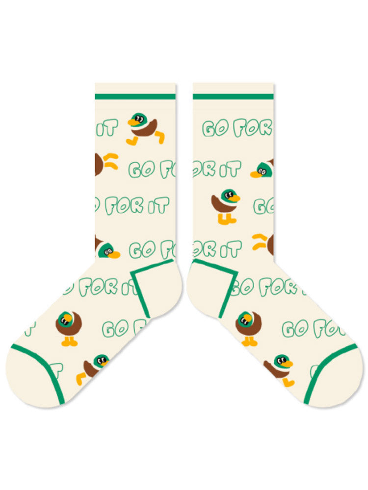 Calcetines de algodón con dibujos de patos adorables