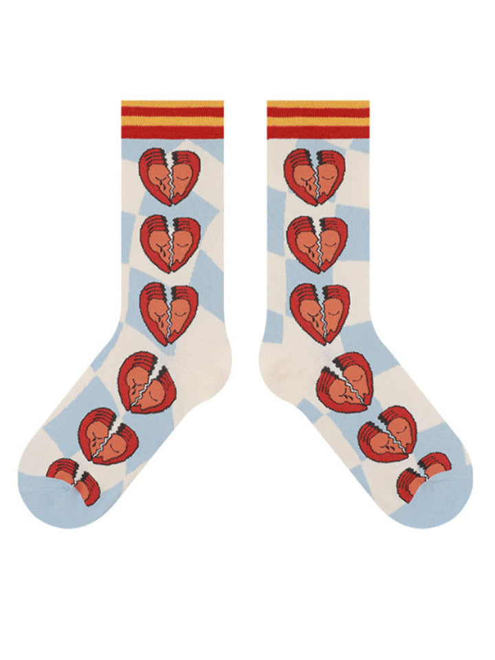 Chaussettes Coeur Brisé Dessin Animé