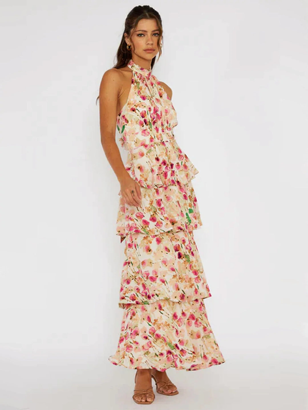 Halterneck Maxi Dress - Provence Bloom