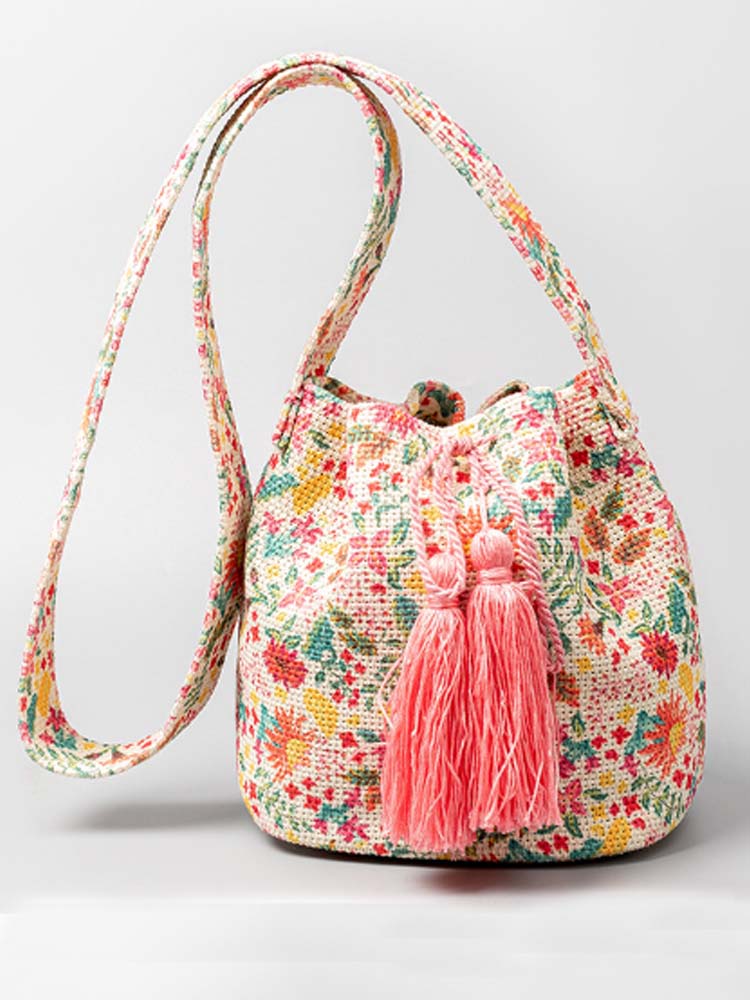 Crossbody-tontas van canvas met print