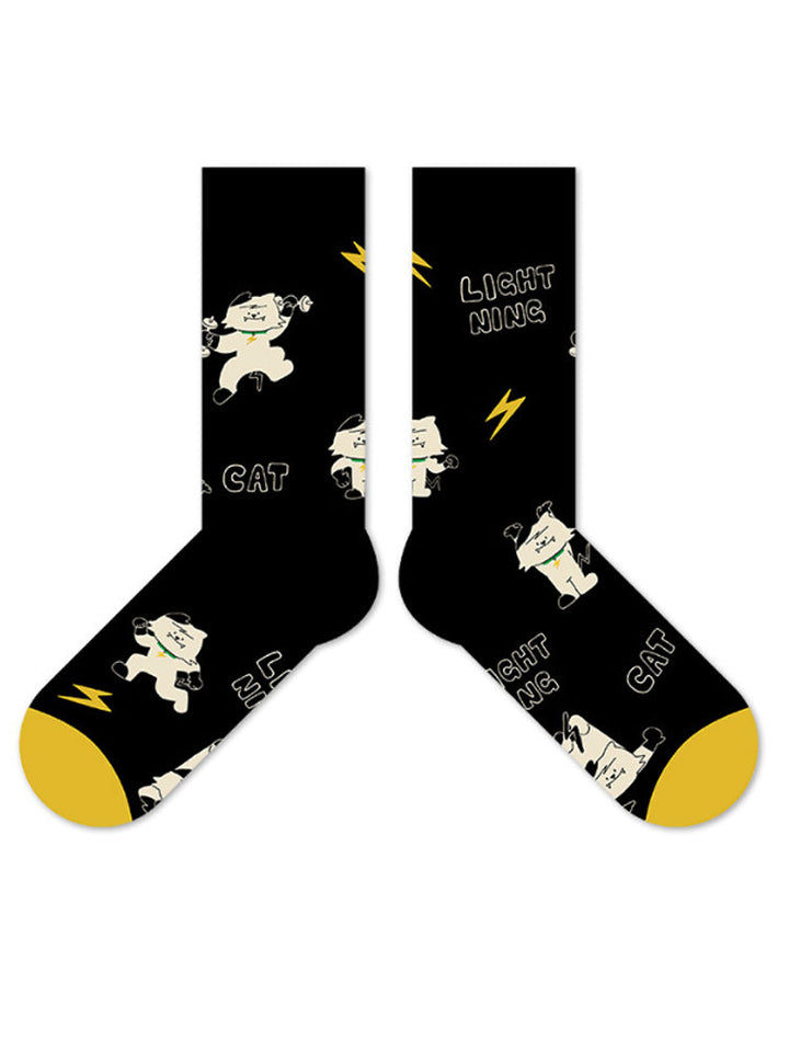 Cute Cartoon Kitty Mid-Calf Socks