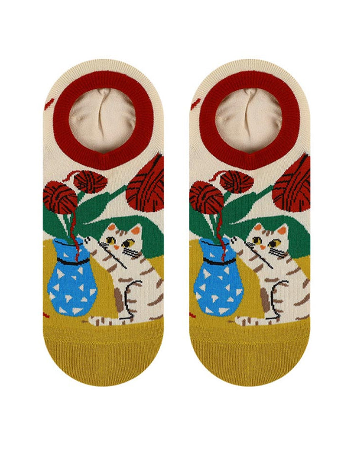 Cartoon Kitty Bootsocken