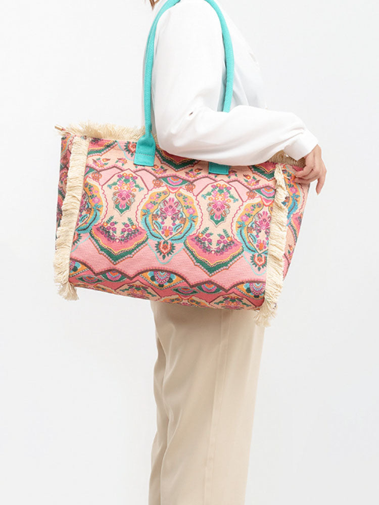 Bolso de lona estampado vintage