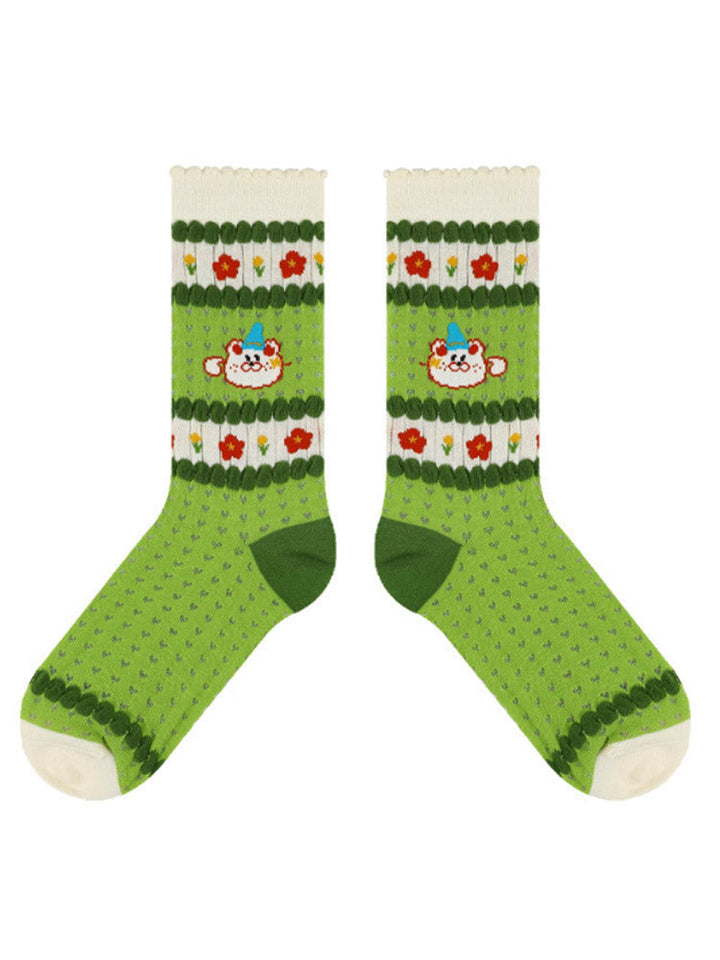 Süße Socken mit Bären-Motiv