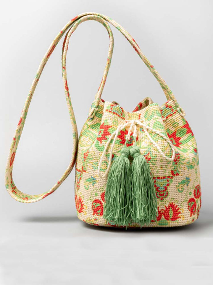 Crossbody-tontas van canvas met print