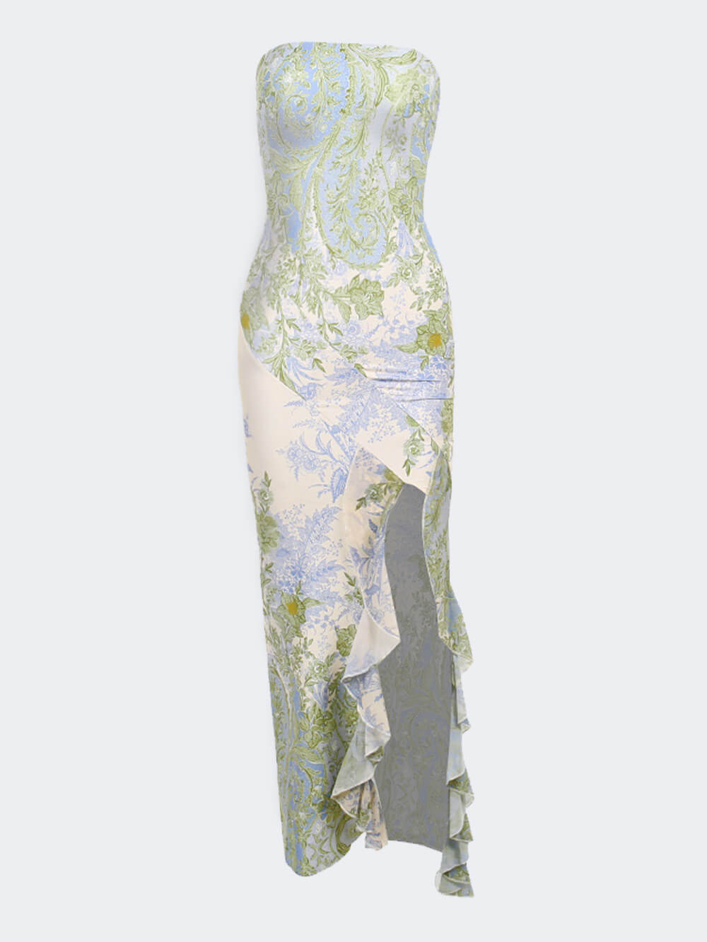 Bloemen sexy split maxi-jurk