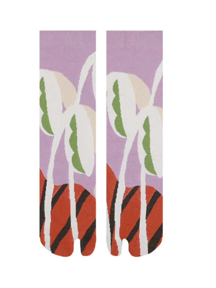 Blummenmuster Split Toe Socks