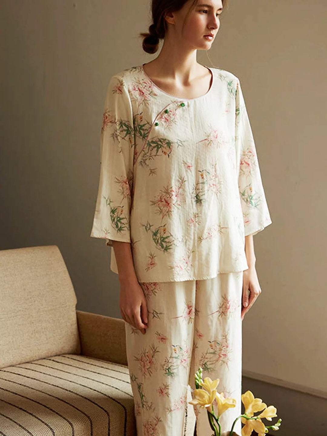 Eco-Friendly  Fiber Printed Pajama Set