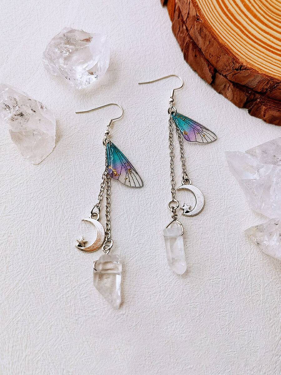 Päiperlek Wing Moon Crystal Tassel Boho Ouerréng