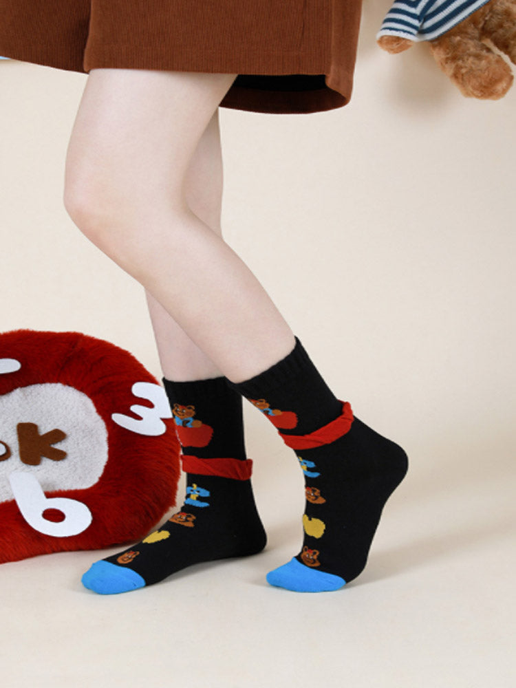 Cute Cartoon Bear Cotton Socks