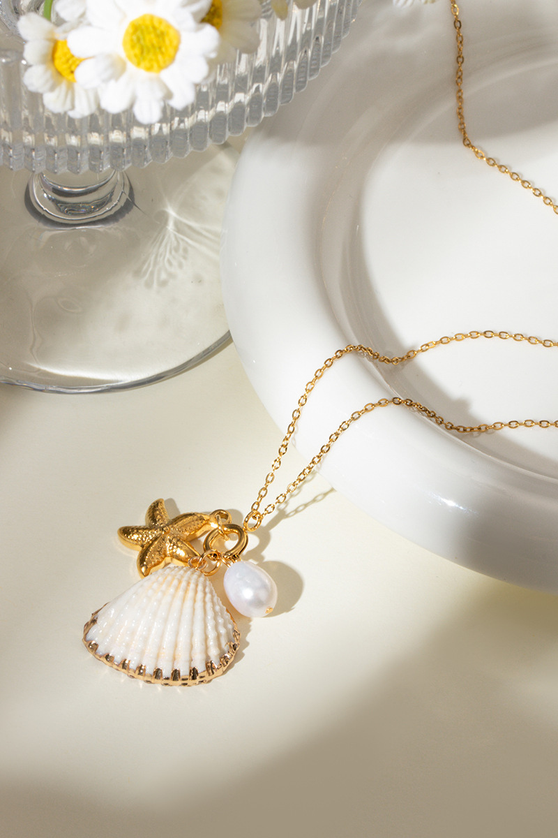 Flavie Shell Starfish Pearl Necklace