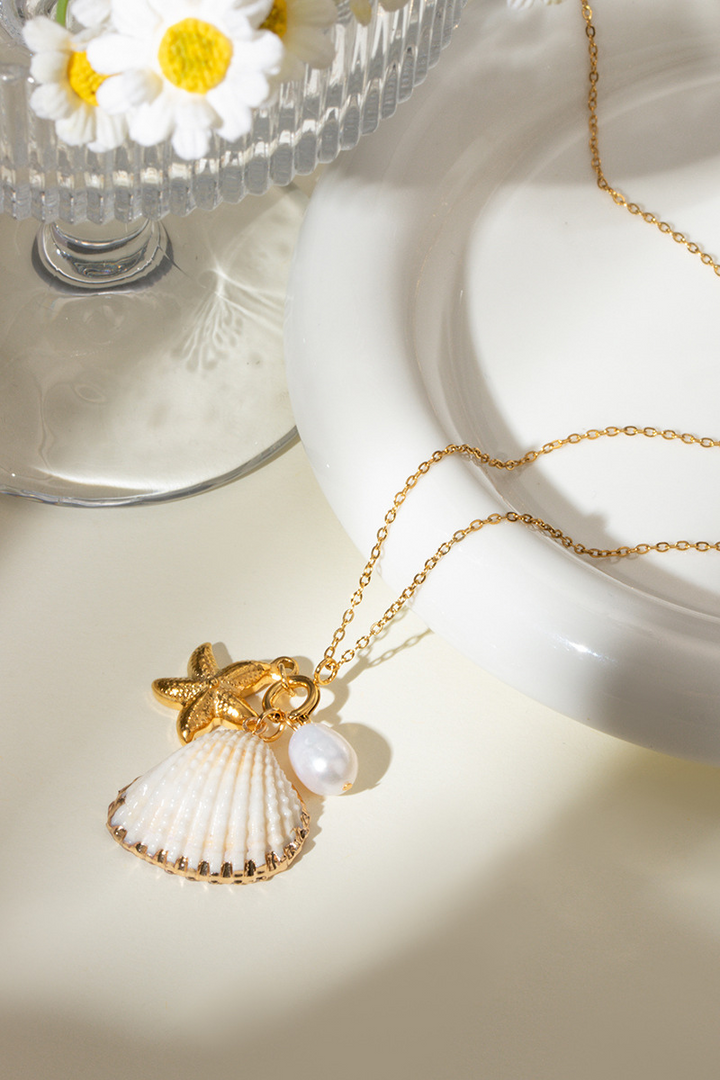 Flavie Shell Starfish Pearl Necklace