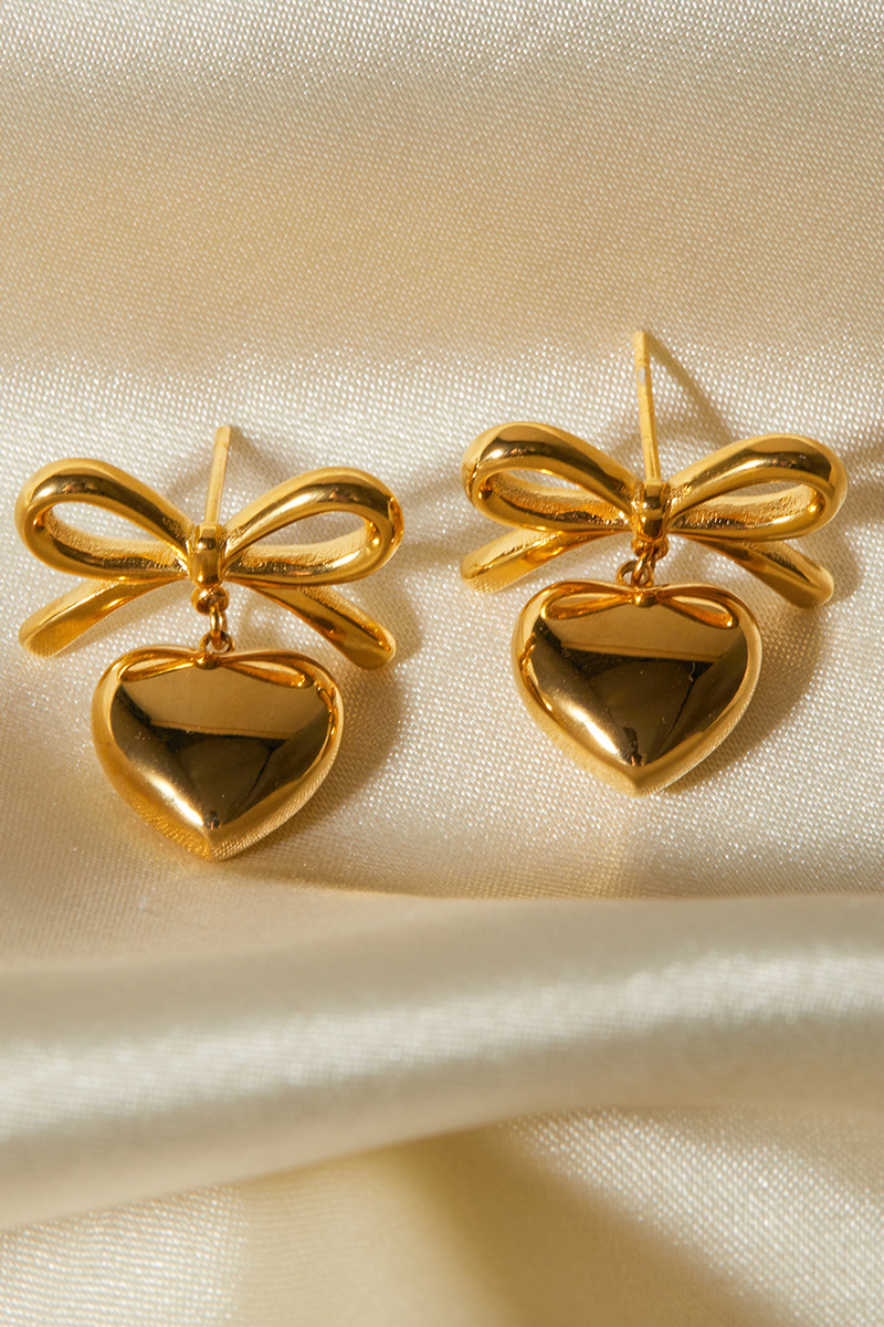 Florine Bow Heart Earrings