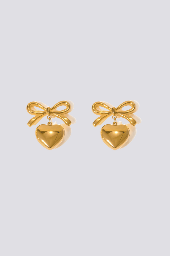 Florine Bow Heart Earrings