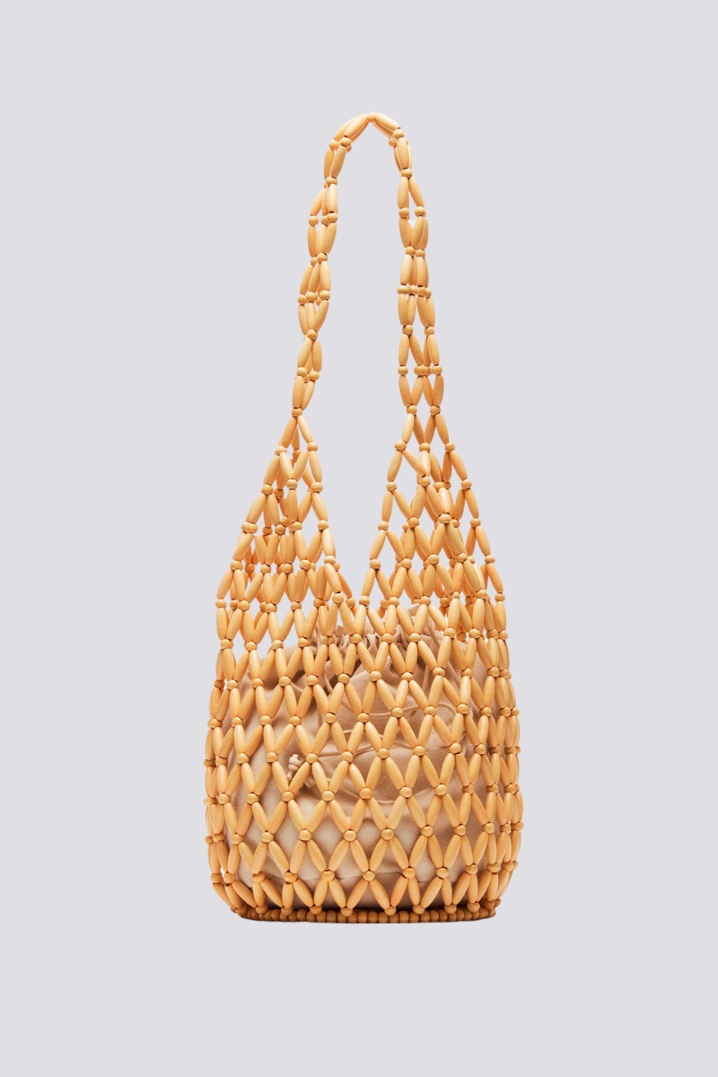 Georgina Hollow Out Wooden Beads Shoulder Bag