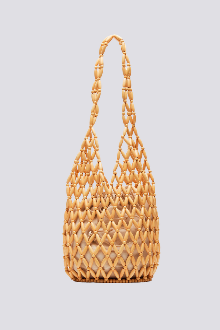 Georgina Hollow Out Wooden Beads Shoulder Bag