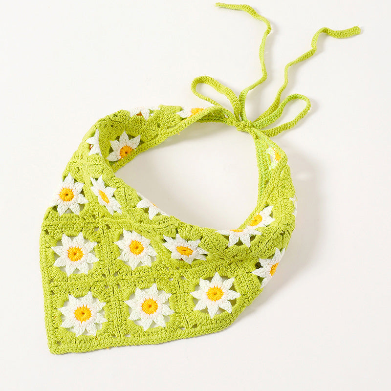 Håndhæklet Daisy Bandana