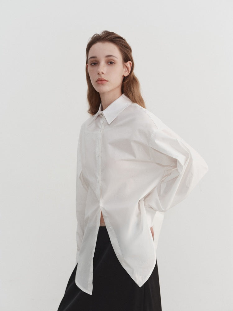 Minimalistesch Oversized Relaxéiert Shirt