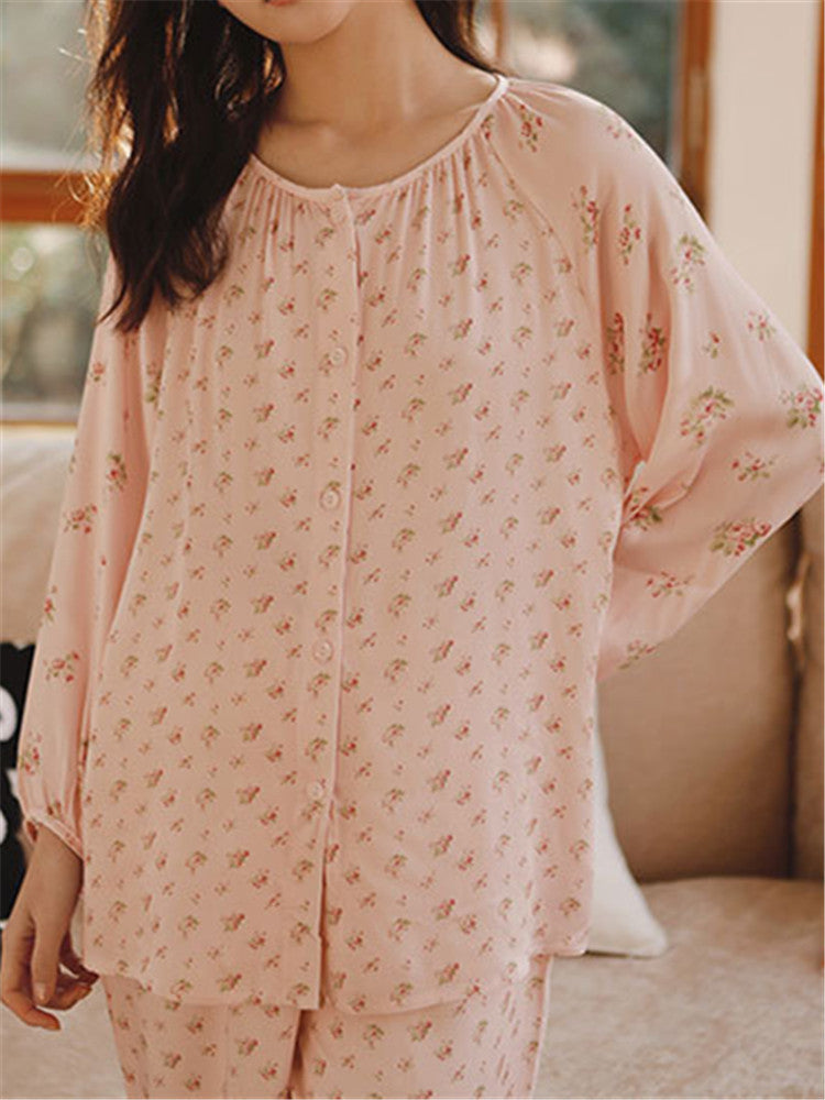 Loose-Fit Satin Printed Sleepwear