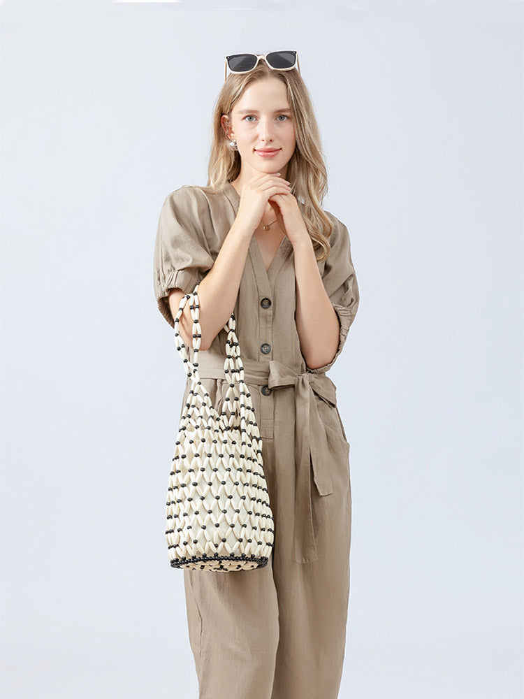 Træbead Bucket Bag