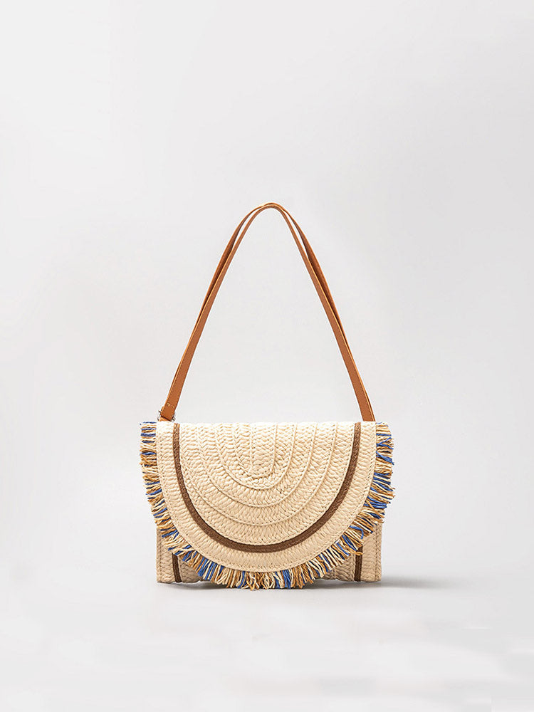 Handwoven Straw Bag: Clutch & Crossbody