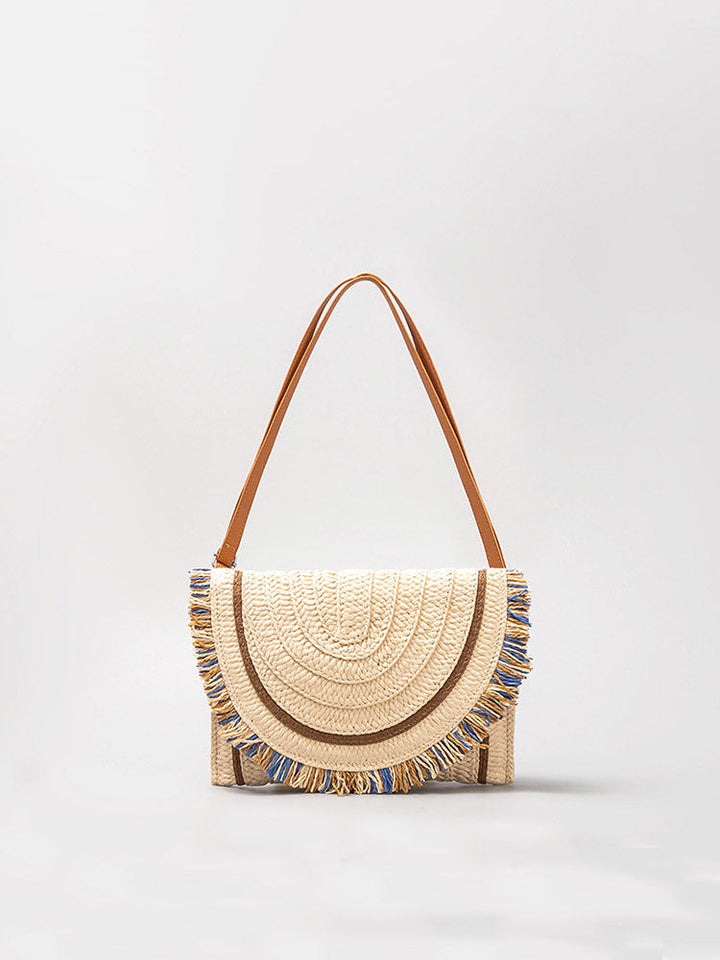 Bolso de paja tejido a mano: clutch y bandolera