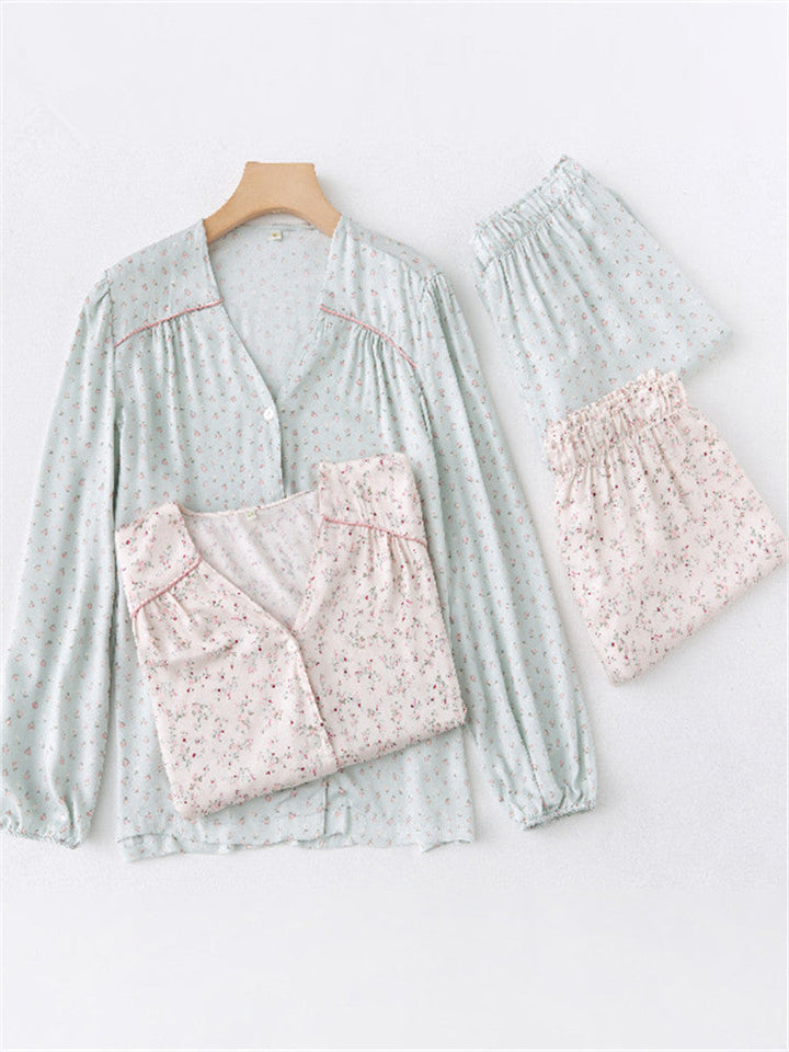 Petite Floral Satin Sovkläder Set