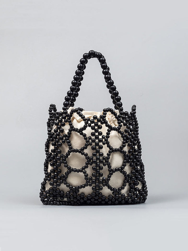 Sac fourre-tout en perles de bois tissé à la main