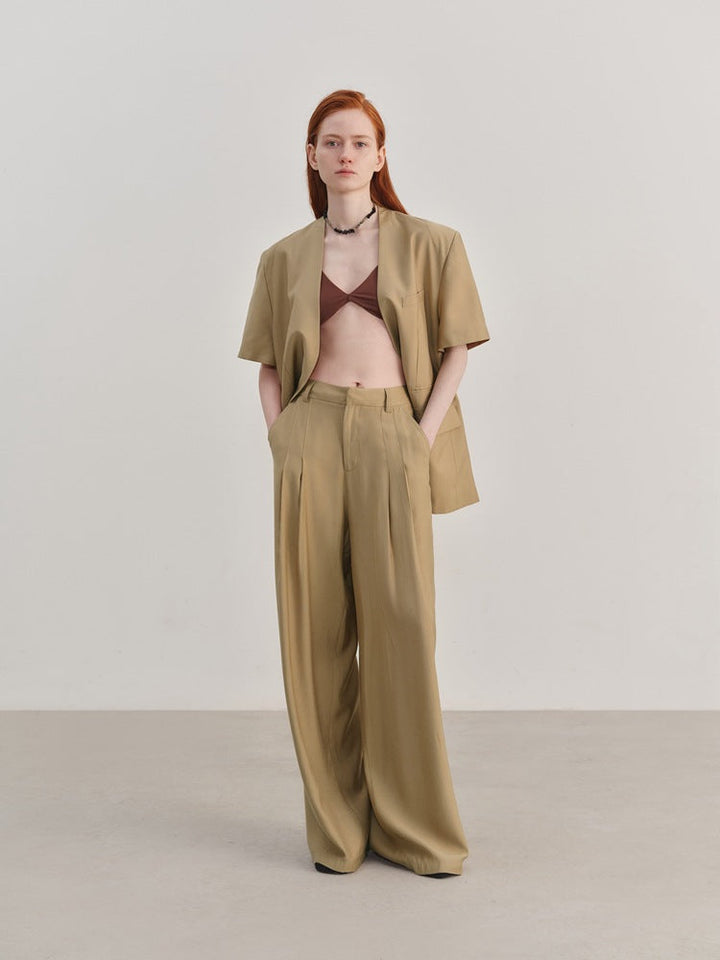 Pleated Relaxed-Fit Trousers