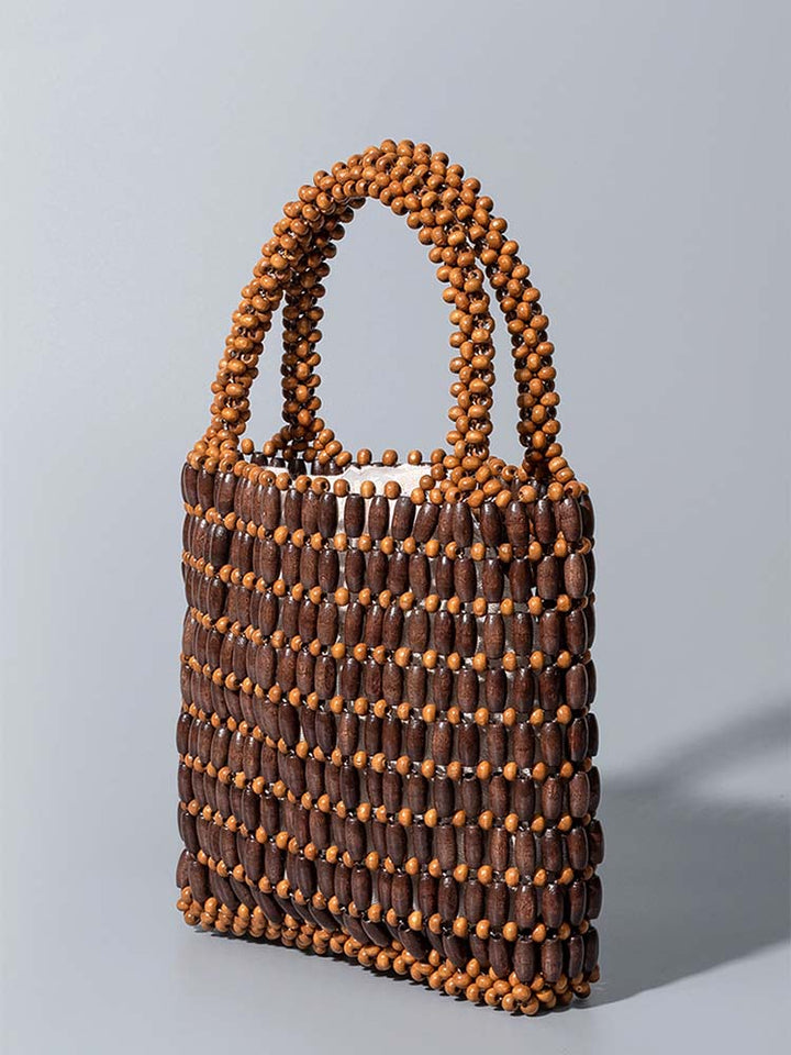 Handwoven Holz Bead Square Bag