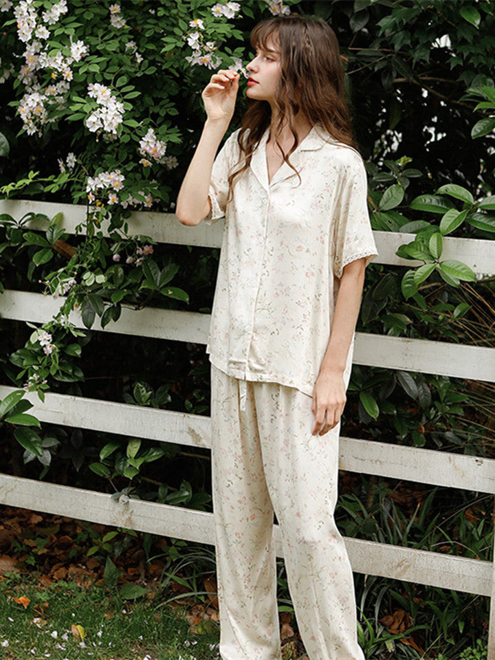 Willow Leaf Blommig Pyjamas Set