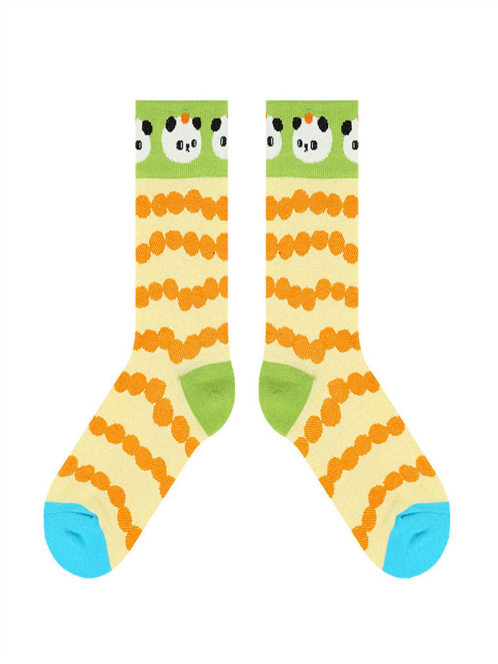 Baumwollsocken mit Cartoon-Panda-Muster