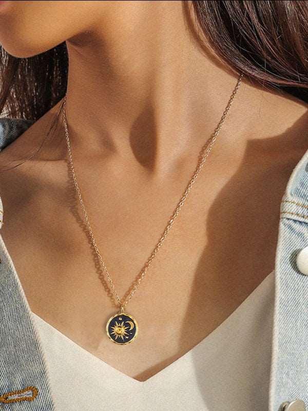 Boho Sun Moon Halsband