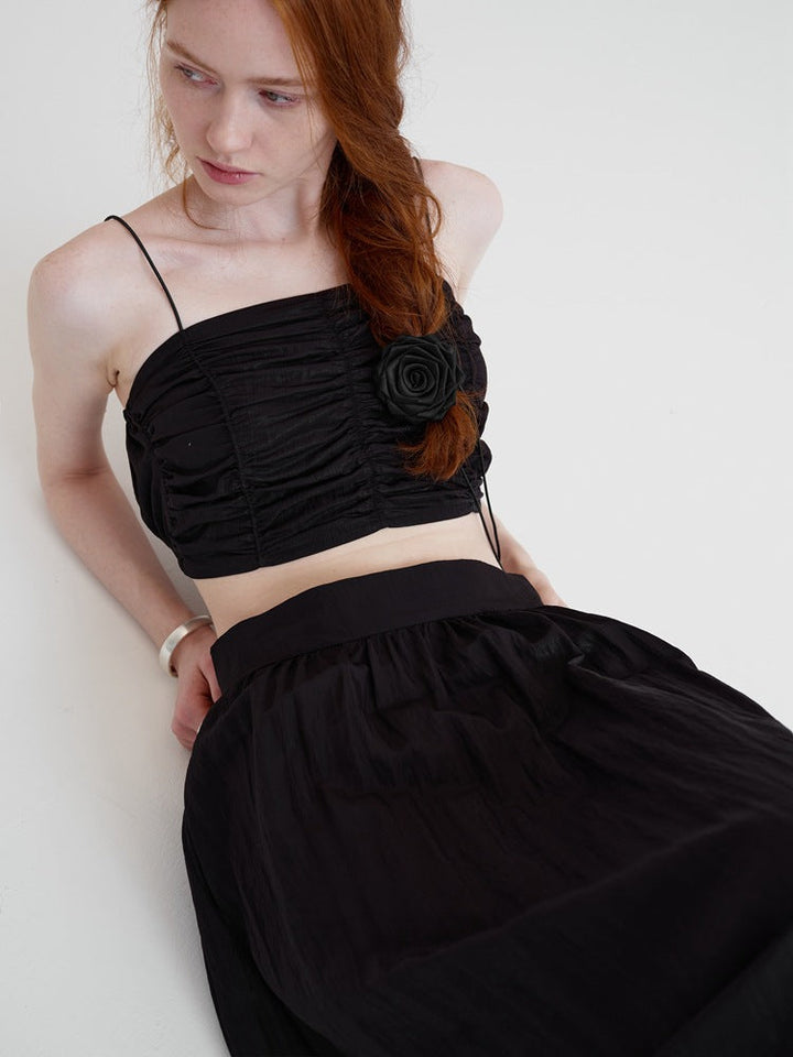 Pleats Ærmeløs Bandeau Top