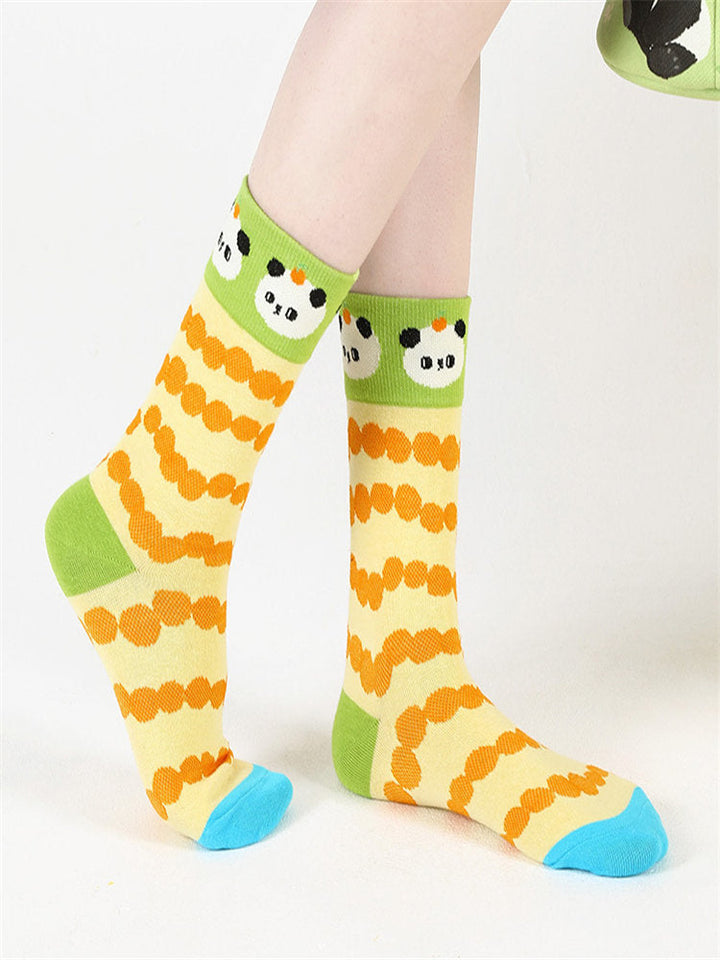 Chaussettes en coton à motif de panda de dessin animé