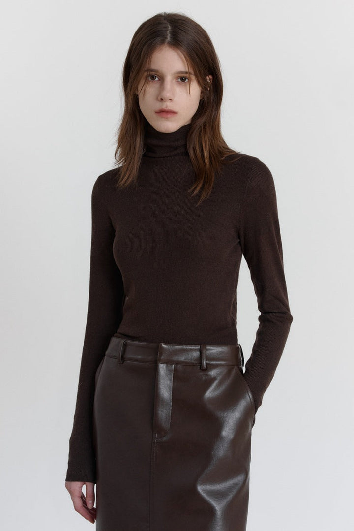 Stretch Slim-Fit tröja med turtleneck