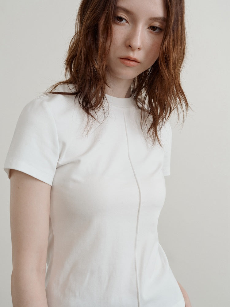 Minimalistisch casual basic T-shirt met korte mouwen