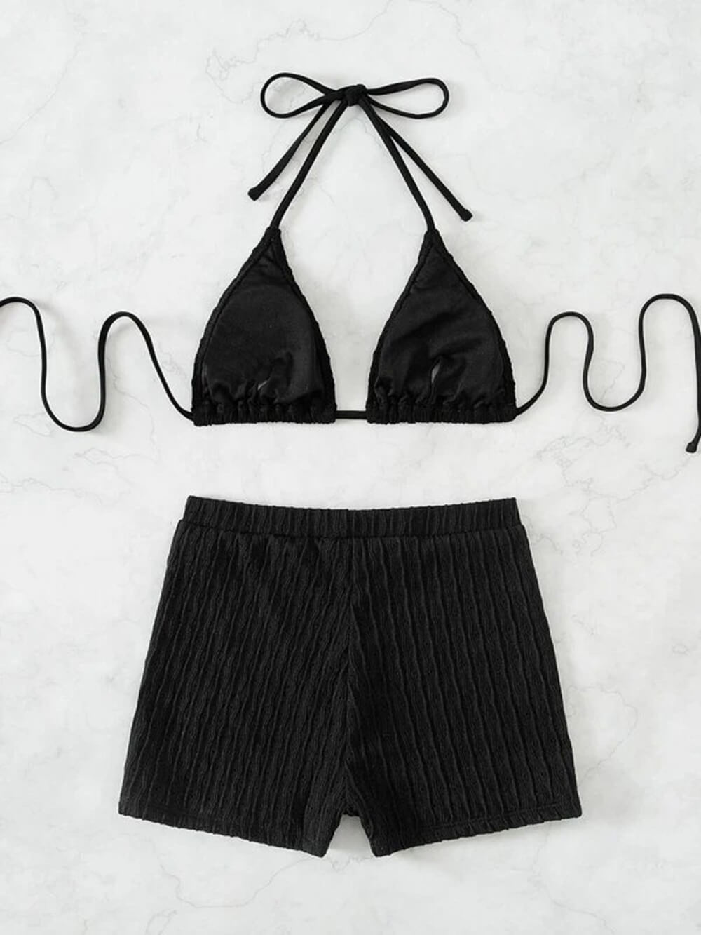 Fraen Textured String Bikini