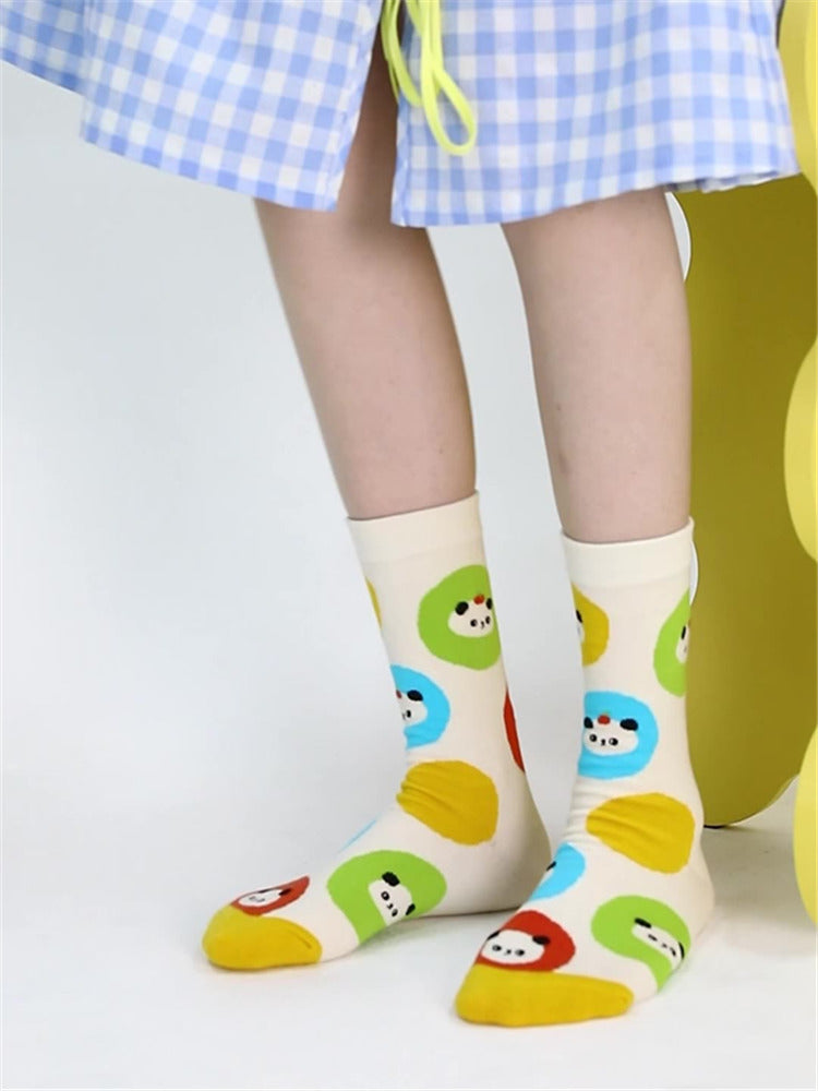 Baumwollsocken mit Cartoon-Panda-Muster