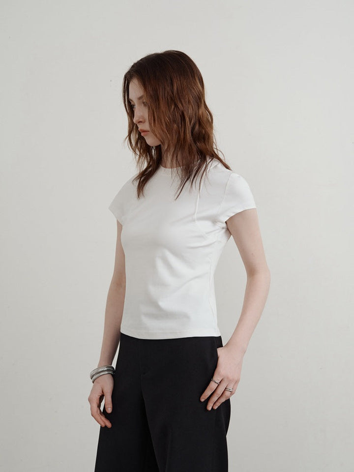 Casual slim-fit T-shirt met korte mouwen