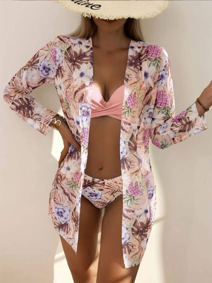 Printed Swimsuit Three-Piece Set