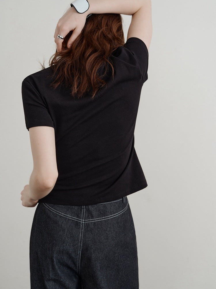 Minimalistisch casual basic T-shirt met korte mouwen