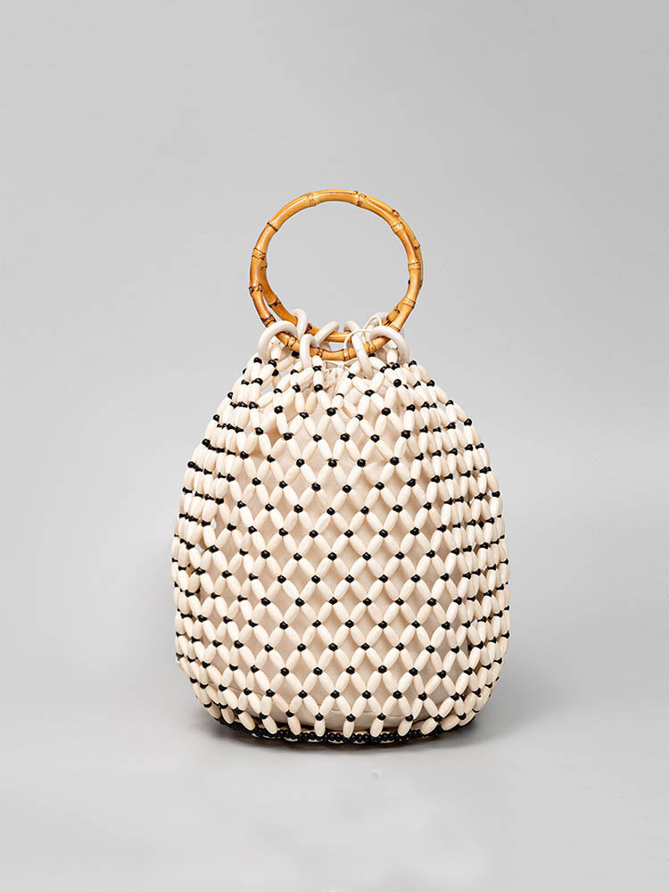 Sac de baril de perles en bois fabriqué à la main