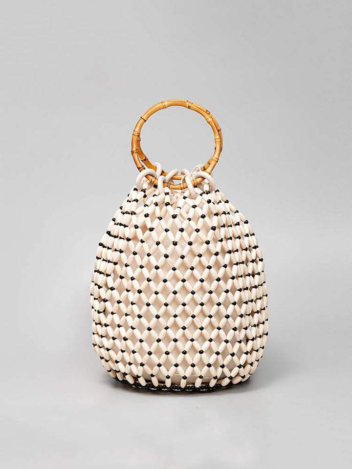 Sac de baril de perles en bois fabriqué à la main