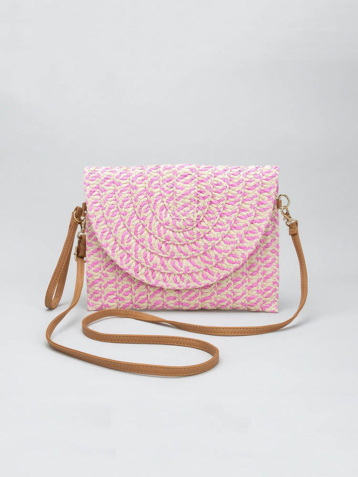 Bolso de paja tejido a mano: clutch y bandolera