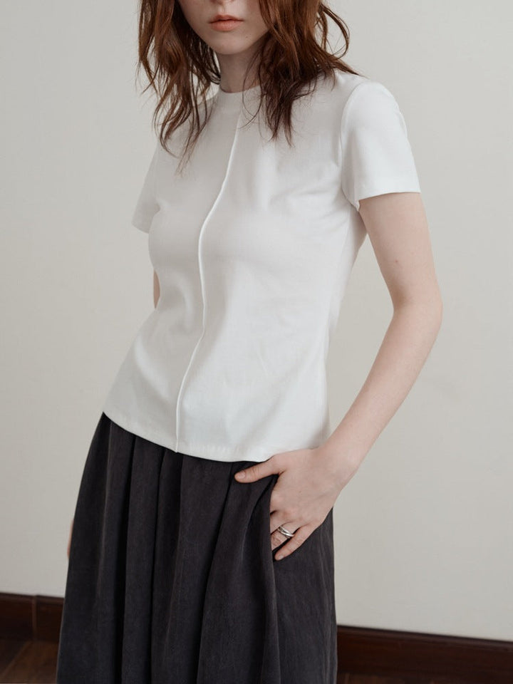 Minimalistisch casual basic T-shirt met korte mouwen