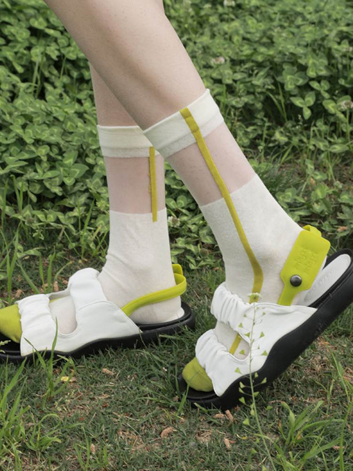 Ultradünne Socken aus transparenter Kristallglasseide